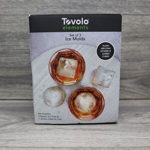 Tovolo Elements Ice Molds Set Of 3 Sphere Jumbo Cubes Silicone Kitchen Home